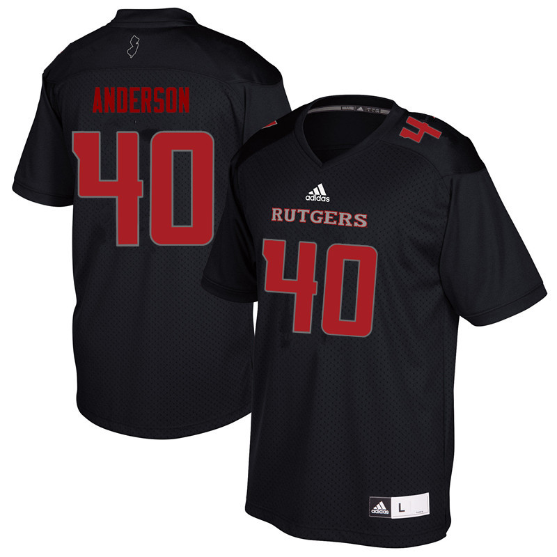 Men #40 Nihym Anderson Rutgers Scarlet Knights College Football Jerseys Sale-Black